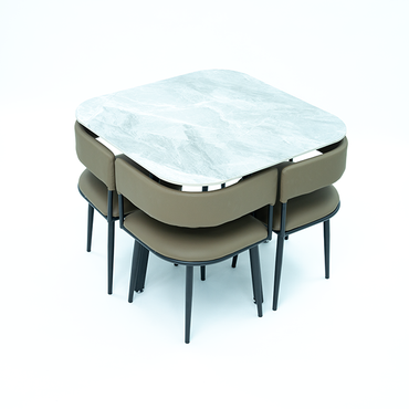 DINING TABLE (LT-8) TABLE TOP, BROWN CHAIR & CHAIR LEG