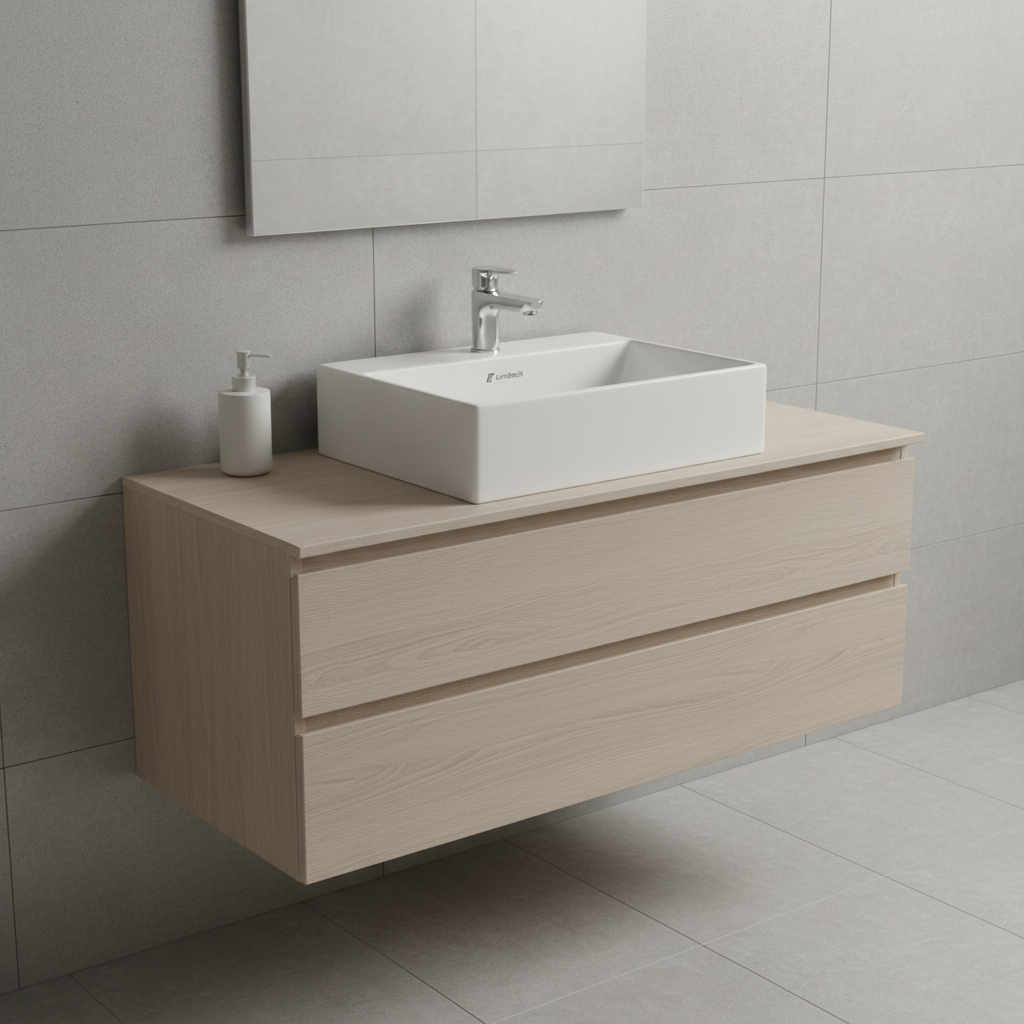 Landtech Roya Elite LT-106 Table Top Wash Basin | Countertop Ceramic Basin | White