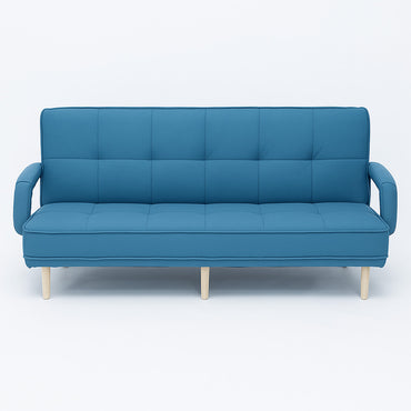 LANDTECH LT-5 Dark Blue 3-Seater Folding Sofa Bed | Multi-Functional Fabric Sofa for Living Room & Apartment | Model LT-5