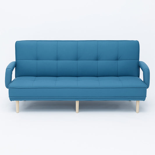 LANDTECH LT-5 Dark Blue 3-Seater Folding Sofa Bed | Multi-Functional Fabric Sofa for Living Room & Apartment | Model LT-5