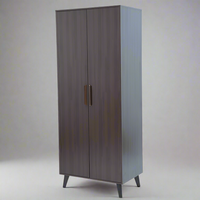 Landtech LT-20 - Modern Two-Door Wardrobe | Walnut Finish Wooden Closet