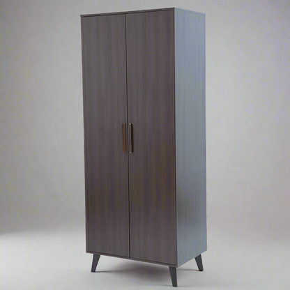 Landtech LT-20 - Modern Two-Door Wardrobe | Walnut Finish Wooden Closet
