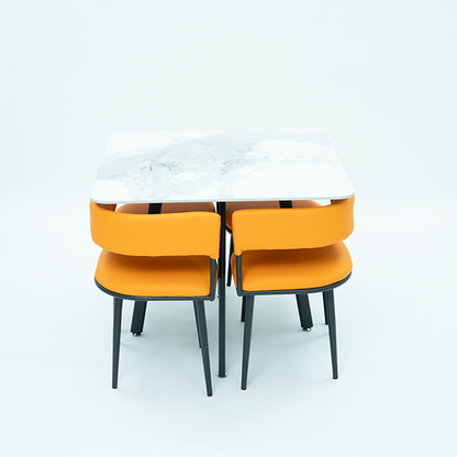 DINING TABLE (LT-10) TABLE TOP, ORANGE CHAIR & CHAIR LEG
