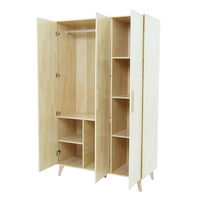 Landtech LT-21 Modern Three-Door Wardrobe with Storage & Replacement Parts | Dark Walnut Finish | Light Oak Finish