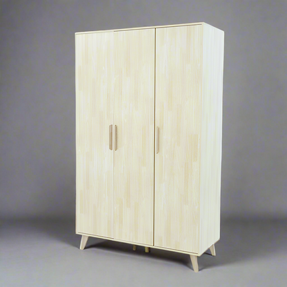 Landtech LT-21 Modern Three-Door Wardrobe with Storage & Replacement Parts | Dark Walnut Finish | Light Oak Finish