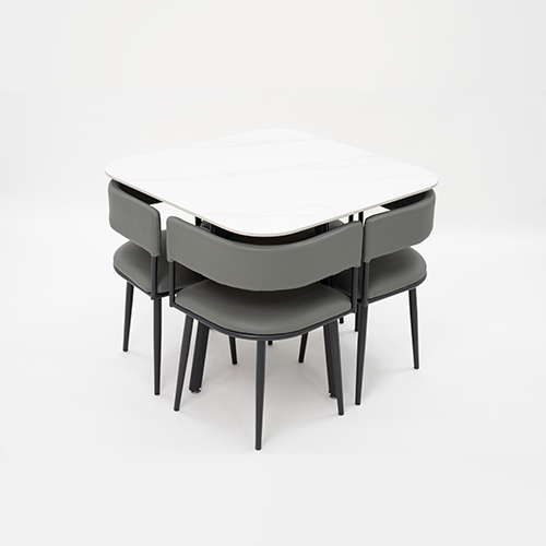 DINING TABLE (LT-8) TABLE TOP, BROWN CHAIR & CHAIR LEG
