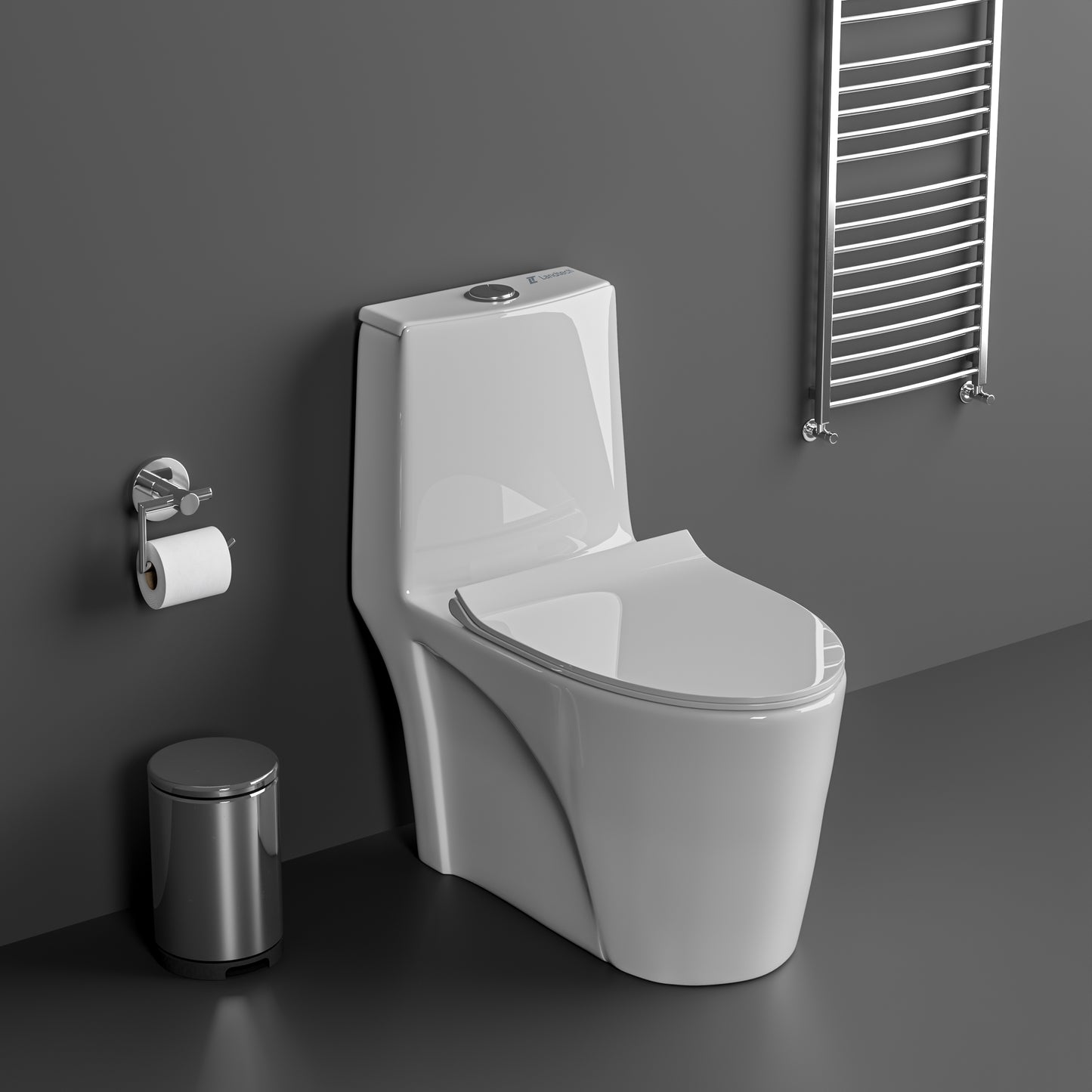 Landtech Opulent LT-102 One-Piece Dual Flush Toilet (WC) | Soft-Close Seat | P-Trap Wall Outlet