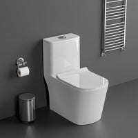 Landtech Noir & Blanc LT-103 One-Piece Siphonic Dual Flush Toilet (WC) | Soft-Close Seat | S-Trap 300mm Floor Outlet | White