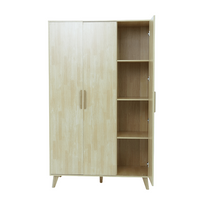 Landtech LT-21 Modern Three-Door Wardrobe with Storage & Replacement Parts | Dark Walnut Finish | Light Oak Finish