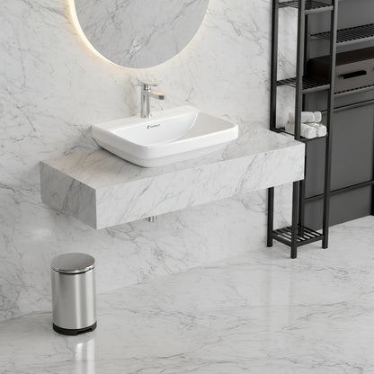 LandTech Infinia LT-117 Wash Basin Without Pedestal | 455×370×820mm | Wall-Mounted Ceramic Basin | White