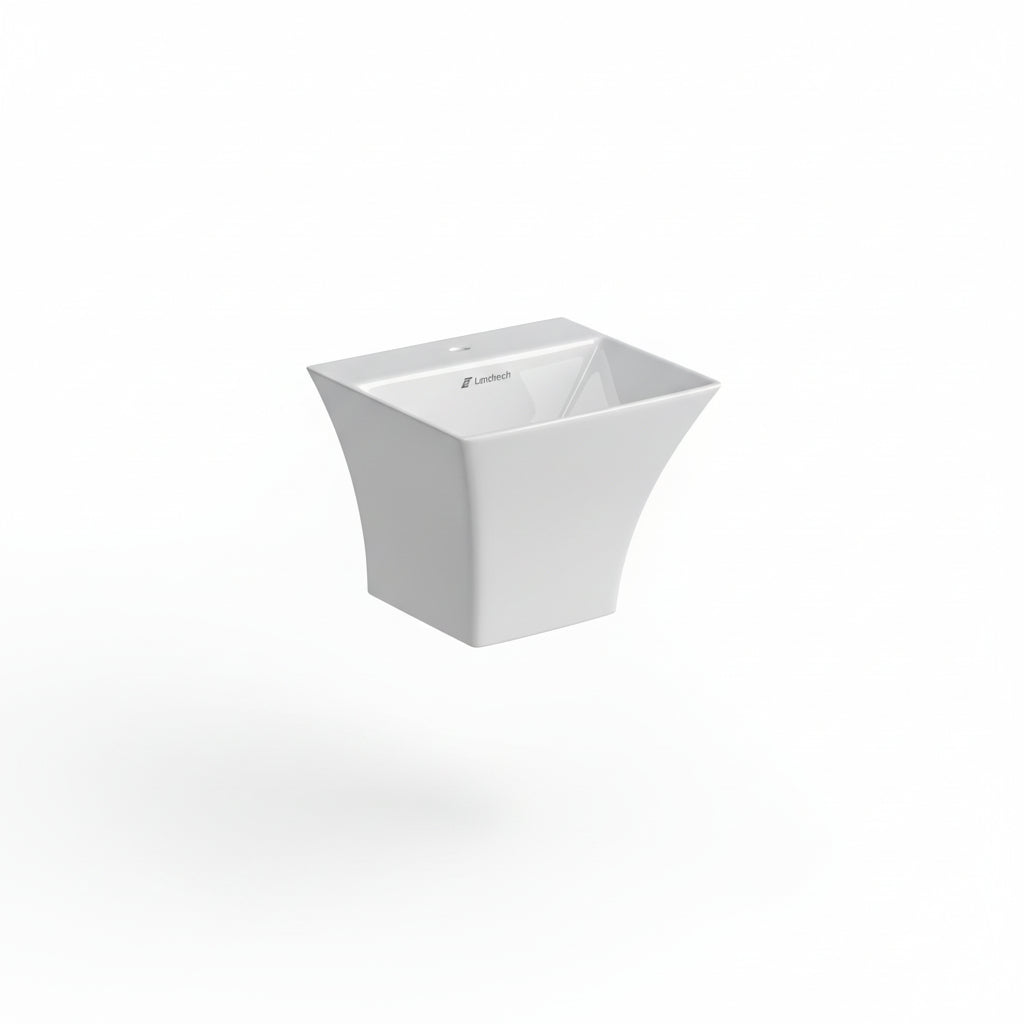 Landtech Prestige LT-110 Wall Hung One-Piece Basin | 440×500×400mm | Ceramic Wash Basin | White