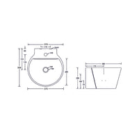 Landtech Celestial LT-112 Wall-Hung One-Piece Basin | 380×360×270 mm