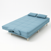 LANDTECH LT-6 Blue 3-Seater Folding Sofa Bed | Dual-Use Convertible Couch for Living Room & Apartment