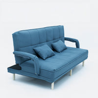 LANDTECH LT-5 Dark Blue 3-Seater Folding Sofa Bed | Multi-Functional Fabric Sofa for Living Room & Apartment | Model LT-5