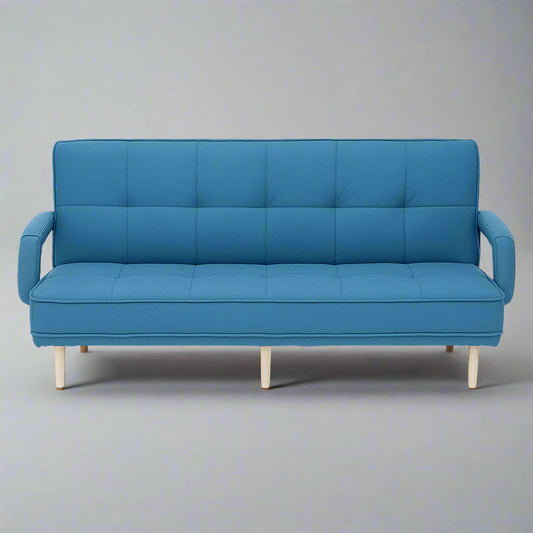 LANDTECH LT-5 Dark Blue 3-Seater Folding Sofa Bed | Multi-Functional Fabric Sofa for Living Room & Apartment | Model LT-5