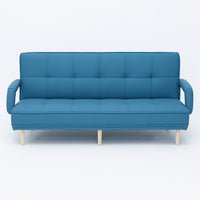 LANDTECH LT-5 Dark Blue 3-Seater Folding Sofa Bed | Multi-Functional Fabric Sofa for Living Room & Apartment | Model LT-5