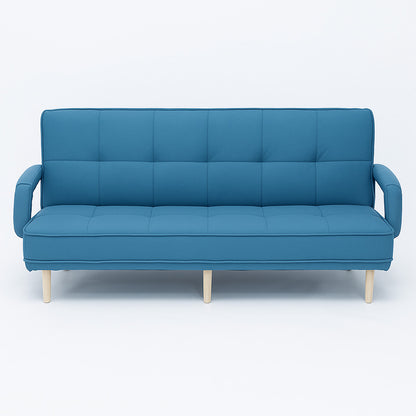LANDTECH LT-5 Dark Blue 3-Seater Folding Sofa Bed | Multi-Functional Fabric Sofa for Living Room & Apartment | Model LT-5