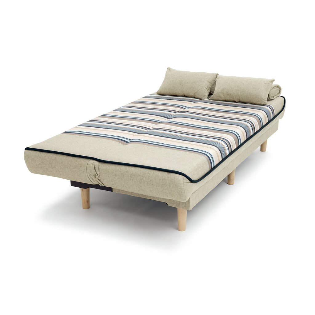 LANDTECH Dual-Use Folding Sofa Bed – Multi-Functional Fabric Couch for Living Room & Apartment | Three-Person Capacity | Model LT-4A