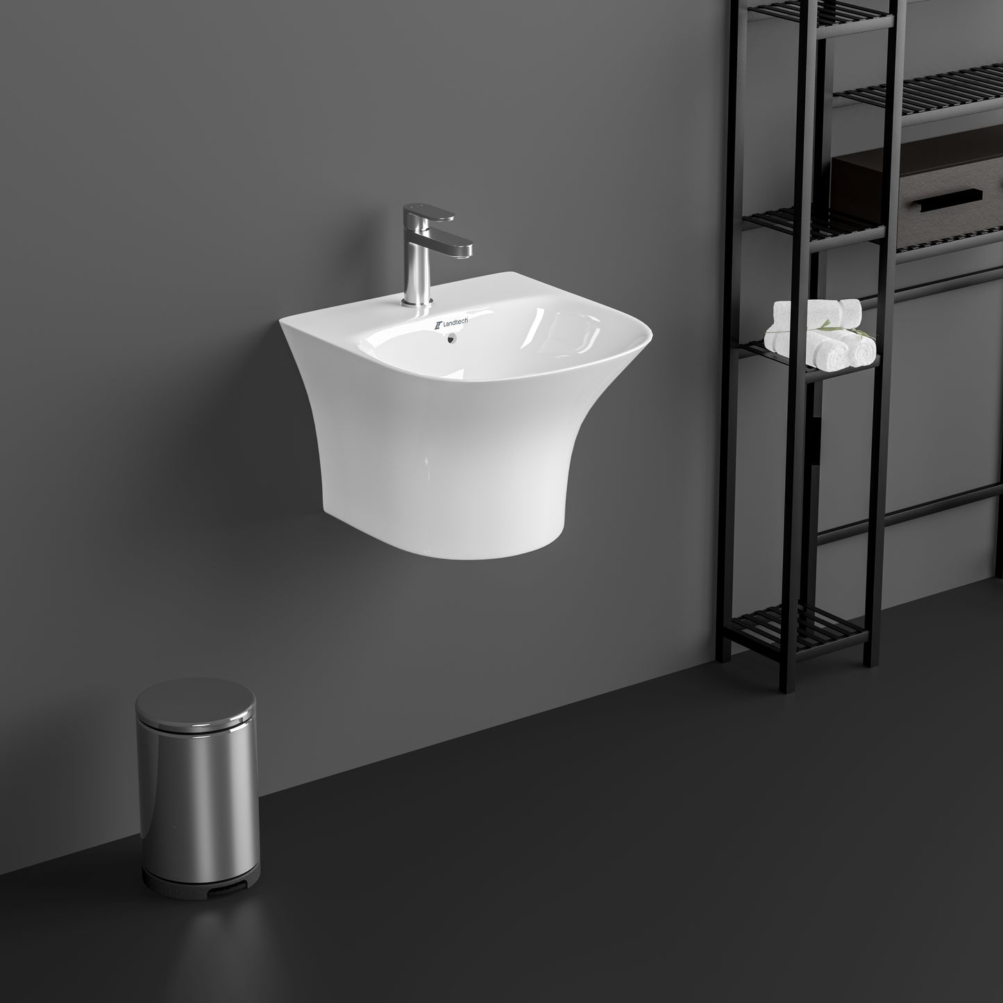 Landtech Elegance LT-111 Wall Hung One-Piece, Basin 380×360×270mm,  Ceramic Wash Basin, White
