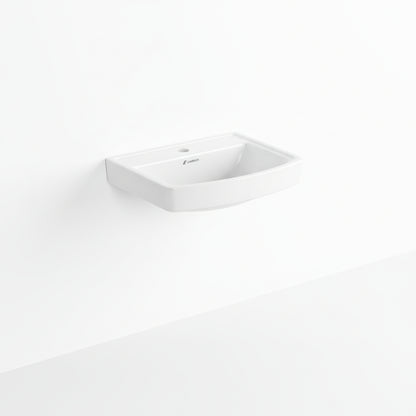Landtech Infinia LT-119 Wash Basin Without Pedestal | Wall-Mounted Ceramic Basin | White