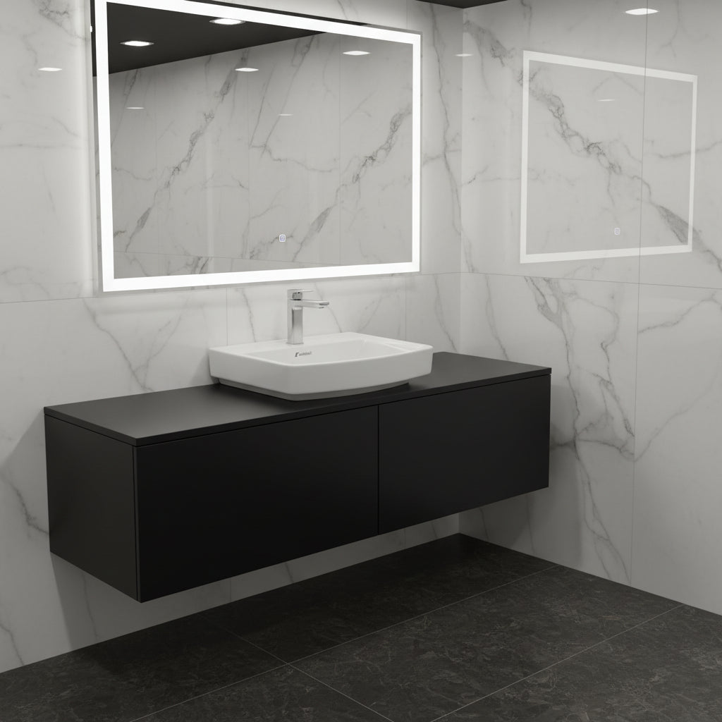 Landtech Infinia LT-119 Wash Basin Without Pedestal | Wall-Mounted Ceramic Basin | White