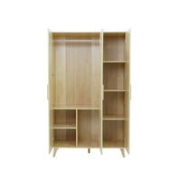 Landtech LT-21 Modern Three-Door Wardrobe with Storage & Replacement Parts | Dark Walnut Finish | Light Oak Finish