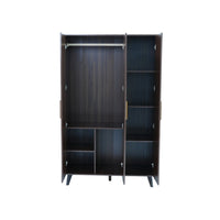 Landtech LT-21 Modern Three-Door Wardrobe with Storage & Replacement Parts | Dark Walnut Finish | Light Oak Finish