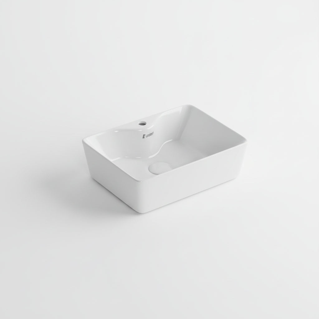 Landtech Roya Elite LT-105 Table Top Wash Basin | 490×380×130mm | Countertop Ceramic Basin | White